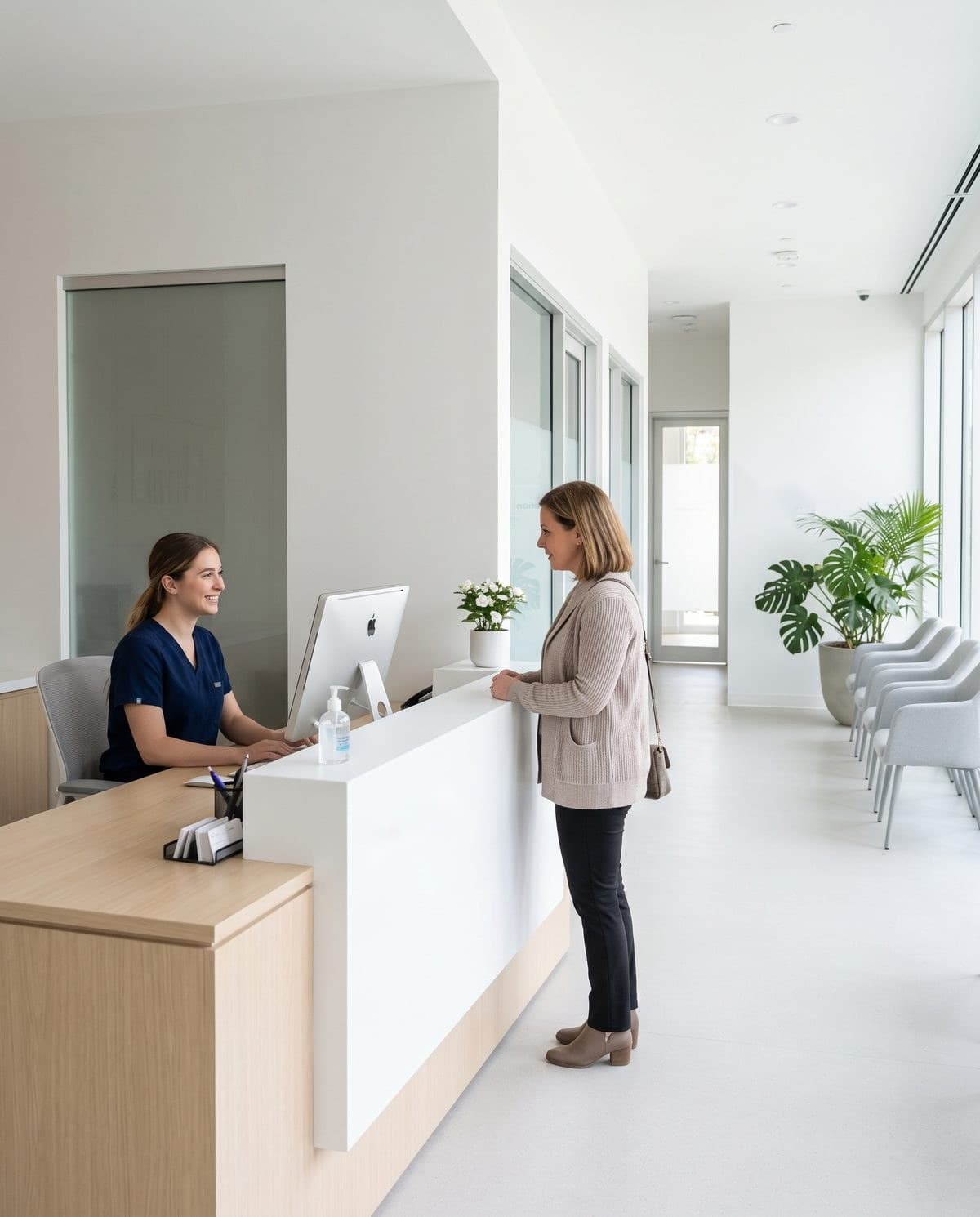Hospital reception and waiting area